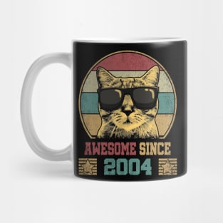 Awesome Since 2004 20th Birthday Gift Cat Lover Mug